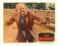 2j927 WEREWOLF LC '56 best close up of Steven Ritch as the wolf-man snarling on street!