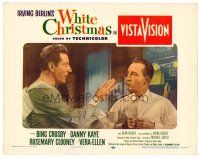 2j944 WHITE CHRISTMAS LC '54 close up of Bing Crosby listening to Danny Kaye as he gets dressed!