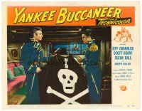 2j980 YANKEE BUCCANEER LC #5 '52 Jeff Chandler & Scott Brady with skull & crossbones flag!