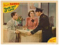 2j989 YOU'RE OUT OF LUCK LC '41 Frankie Darro & Kay Sutton look at cop Richard Bond!