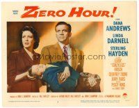 2j999 ZERO HOUR LC #2 '57 close up of Linda Darnell with Dana Andrews carrying unconscious boy!