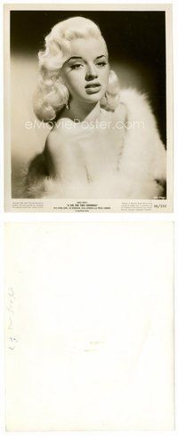 2k255 DIANA DORS 8x10 still '56 c/u of the gorgeous blonde in fur from A Kid for Two Farthings!