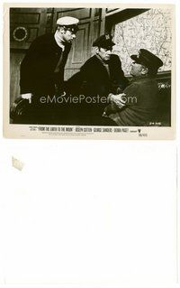 2k342 FROM THE EARTH TO THE MOON 8x10.25 still '58 Joseph Cotten grabbing George Sanders!