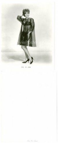 2k437 JILL ST. JOHN 8x10 still '60s full-length portrait in black lingerie under sheer gown!