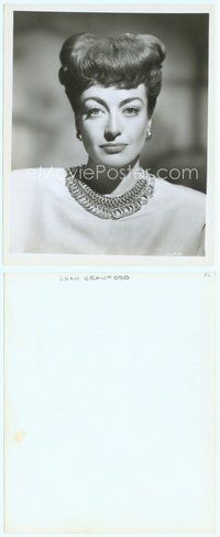 2k443 JOAN CRAWFORD 8x10 still '50s head & shoulders portrait wearing cool jewelry!