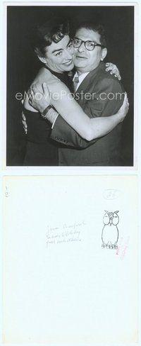 2k444 JOAN CRAWFORD candid 8x10 still '60s great actress hugging producer/columnist Sidney Skolsky!
