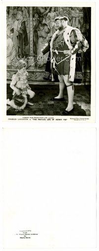 2k610 PRIVATE LIFE OF HENRY VIII 8x10 still '33 Charles Laughton knights a kneeling young boy!