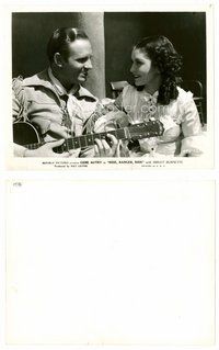 2k642 RIDE RANGER RIDE 8x10 still '36 cowboy Gene Autry plays guitar for pretty Kay Hughes!