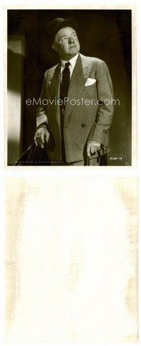 2k813 W.C. FIELDS 8x10 still '30s wonderful waist-high portrait in suit & tie holding cane & cigar!