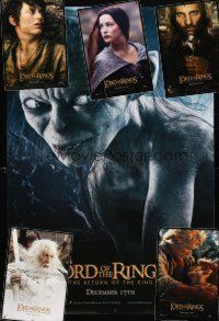 2m027 LOT OF 6 UNFOLDED DOUBLE-SIDED LORD OF THE RINGS ONE-SHEETS '03 cool cast portraits!