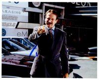 2m273 ROBIN WILLIAMS signed color 8x10 REPRO still '00 great portrait on car lot from Cadillac Man!