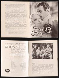 2m356 OPERATOR 13 Danish program '34 different images of Gary Cooper & pretty Marion Davies!