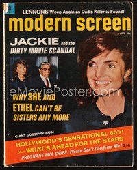2m099 MODERN SCREEN magazine January 1970 Jackie O and the dirty movie scandal!