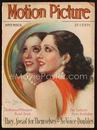 2m100 MOTION PICTURE magazine November 1929 art of Lupe Velez, The Talkies' First Birthday!