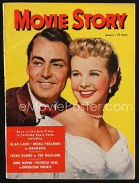 2m107 MOVIE STORY magazine January 1951 Alan Ladd & Mona Freeman starring in Branded!