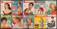 2m039 LOT OF 10 MOVIELAND MAGAZINES '52 Ava Gardner, Liz Taylor, Doris Day & more!