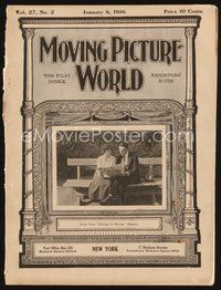 2m060 MOVING PICTURE WORLD exhibitor magazine January 8, 1916 Pearl White, Race Suicide, cartoons!