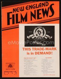2m084 NEW ENGLAND FILM NEWS exhibitor magazine February 11, 1932 incredible Babe Ruth image in ad!