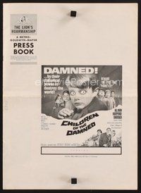 2m117 CHILDREN OF THE DAMNED pressbook '64 beware the creepy kid's eyes that paralyze!