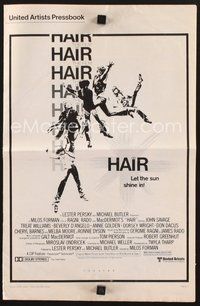 2m124 HAIR pressbook '79 Milos Forman, Treat Williams, musical, let the sun shine in!