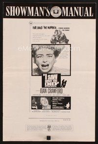 2m141 I SAW WHAT YOU DID pressbook '65 Joan Crawford, William Castle, you may be the next target!