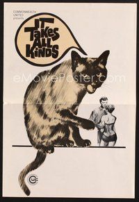 2m149 IT TAKES ALL KINDS pressbook '69 Vera Miles, great Siamese cat artwork!