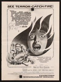 2m181 PICTURE MOMMY DEAD pressbook '66 see terror catch fire through a child's eyes, cool art!