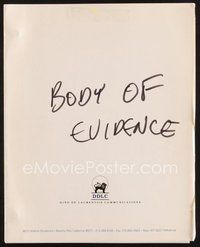 2m192 BODY OF EVIDENCE second draft script 1993 screenplay by Brad Mirman!