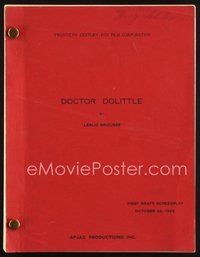 2m201 DOCTOR DOLITTLE revised first draft script October 22, 1965, screenplay by Leslie Bricusse!