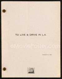 2m214 LICENSE TO DRIVE script August 14, 1987, screenplay by Neil Tolkin, To Live & Drive in L.A.!