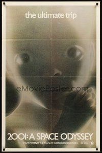 2p002 2001: A SPACE ODYSSEY 1sh R74 Stanley Kubrick, super close image of star child!