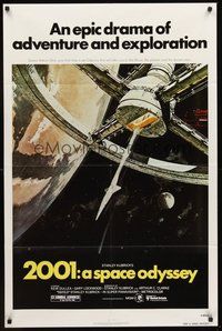 2p003 2001: A SPACE ODYSSEY 1sh R80 Stanley Kubrick, art of space wheel by Bob McCall!