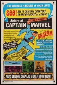 2p017 ADVENTURES OF CAPTAIN MARVEL 1sh R66 Tom Tyler serial, Return of Captain Marvel!