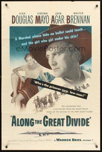 2p030 ALONG THE GREAT DIVIDE 1sh '51 Kirk Douglas, Virginia Mayo, who's the prisoner now, law-man?