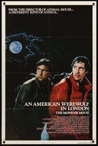 2p036 AMERICAN WEREWOLF IN LONDON 1sh '81 David Naughton, Griffin Dunne, directed by John Landis!