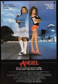 2p038 ANGEL 1sh '83 high school honor student by day, Hollywood hooker by night!