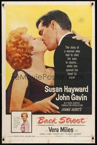 2p049 BACK STREET 1sh '61 Susan Hayward & John Gavin romantic close up, Vera Miles!