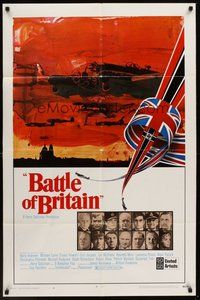 2p058 BATTLE OF BRITAIN style A 1sh '69 all-star cast in historical World War II battle!