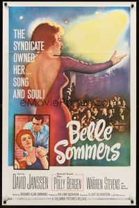 2p062 BELLE SOMMERS 1sh '62 David Janssen, the syndicate owned Polly Bergen, song and soul!