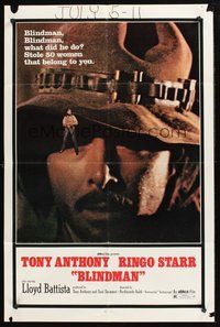 2p073 BLINDMAN 1sh '72 Tony Anthony, Ringo Starr, spaghetti western!