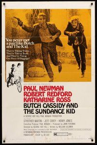2p105 BUTCH CASSIDY & THE SUNDANCE KID style B 1sh '69 Paul Newman, Robert Redford, Katharine Ross!