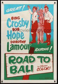 2p749 ROAD TO BALI Canadian 1sh '52 Bing Crosby, Bob Hope & sexy Dorothy Lamour in Indonesia!