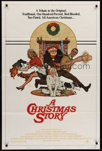 2p135 CHRISTMAS STORY 1sh '83 best classic Christmas movie, great art by Robert Tanenbaum!