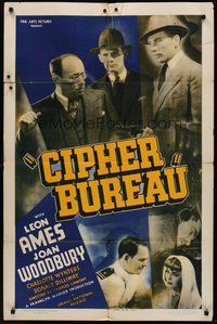 2p136 CIPHER BUREAU 1sh '38 directed by Charles Lamont, cryptographer Leon Ames, Joan Woodbury!