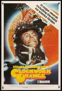 2p139 CLOCKWORK ORANGE 1sh R82 Stanley Kubrick classic, different art of Malcolm McDowell!