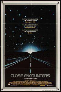 2p140 CLOSE ENCOUNTERS OF THE THIRD KIND silver border 1sh '77 Steven Spielberg sci-fi classic!