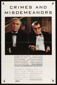 2p163 CRIMES & MISDEMEANORS style B 1sh '89 Woody Allen directs & stars w/Martin Landau!