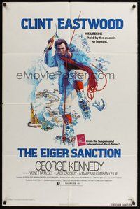 2p206 EIGER SANCTION 1sh '75 Clint Eastwood's lifeline was held by the assassin he hunted!