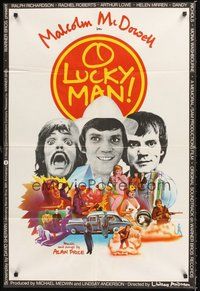 2p620 O LUCKY MAN English 1sh '73 great images of Malcolm McDowell, directed by Lindsay Anderson!