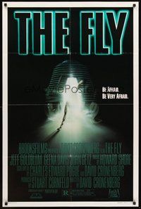 2p252 FLY 1sh '86 David Cronenberg, Jeff Goldblum, cool sci-fi art of telepod by Mahon!